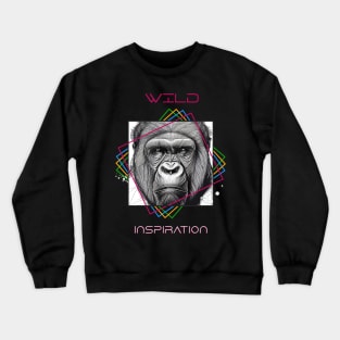 Gorilla Ape Wild Nature Animal Illustration Art Drawing Crewneck Sweatshirt